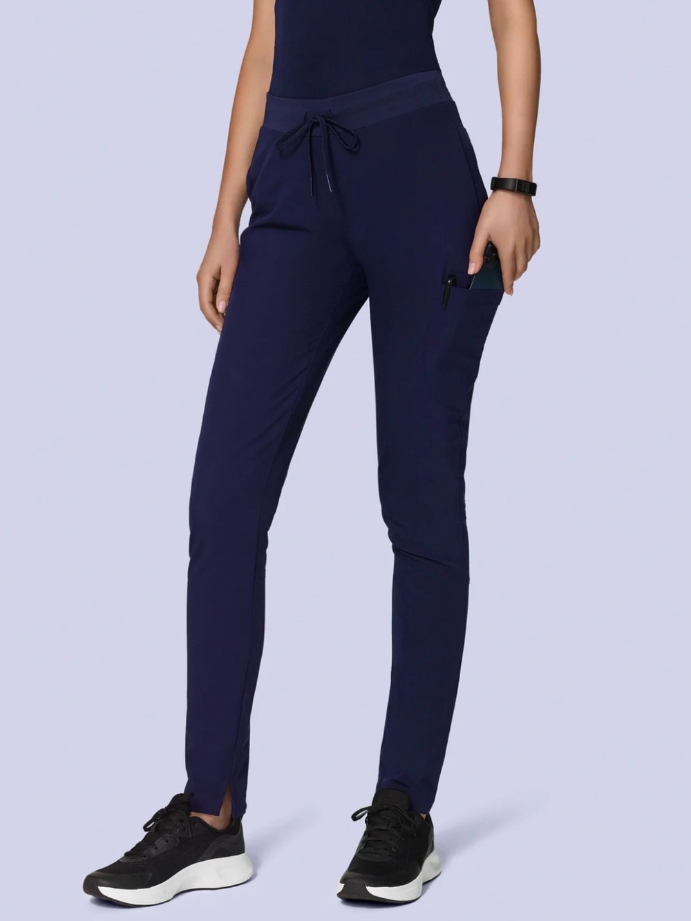 Slim Performance Joggers with Drawstring Waist - Navy